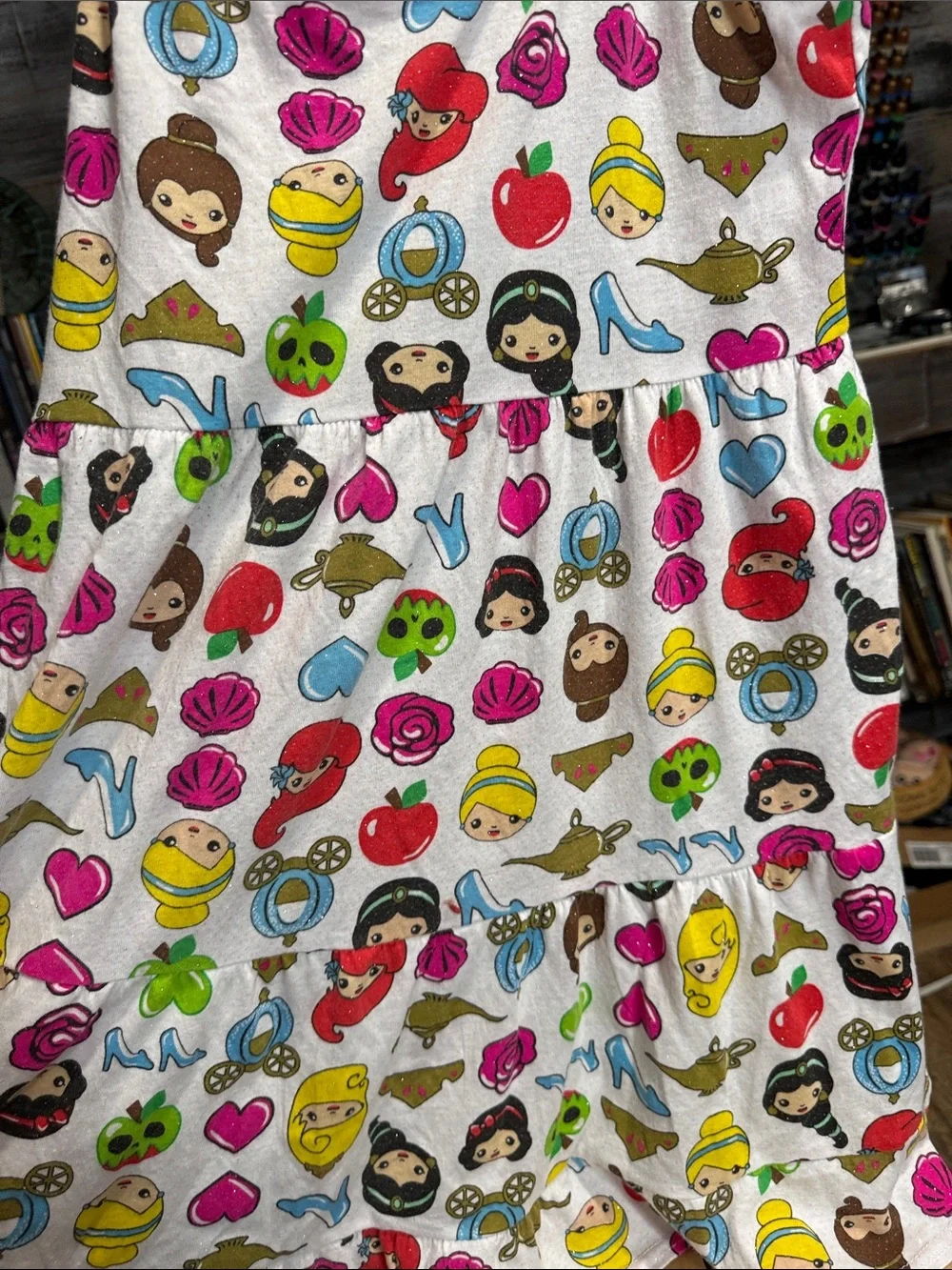 Girls' Disney Princess Sleeveless Pink-Trim pajamas